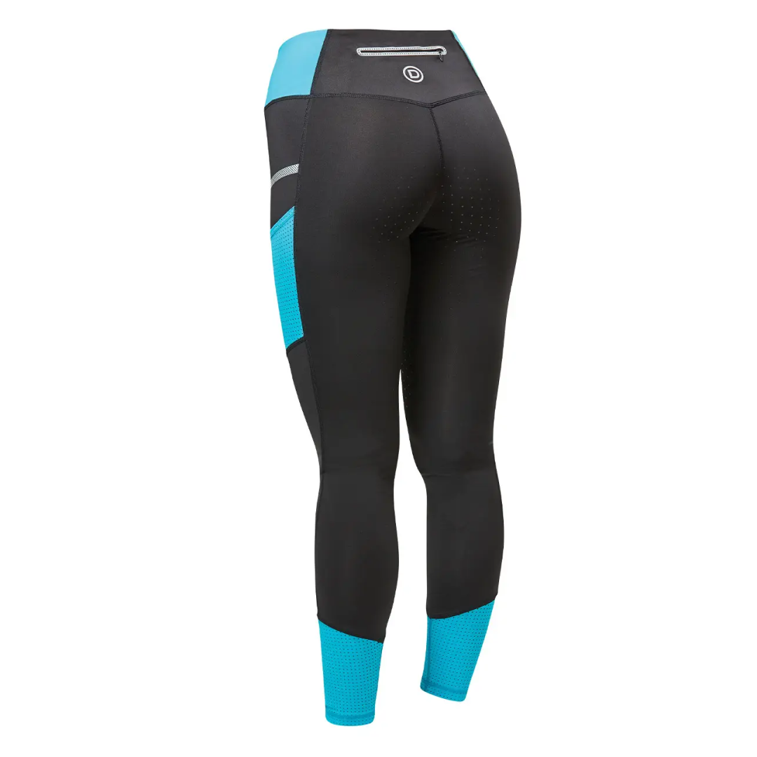 Dublin Power Performance Mid Rise Colour Block Ladies Tights #colour_aqua