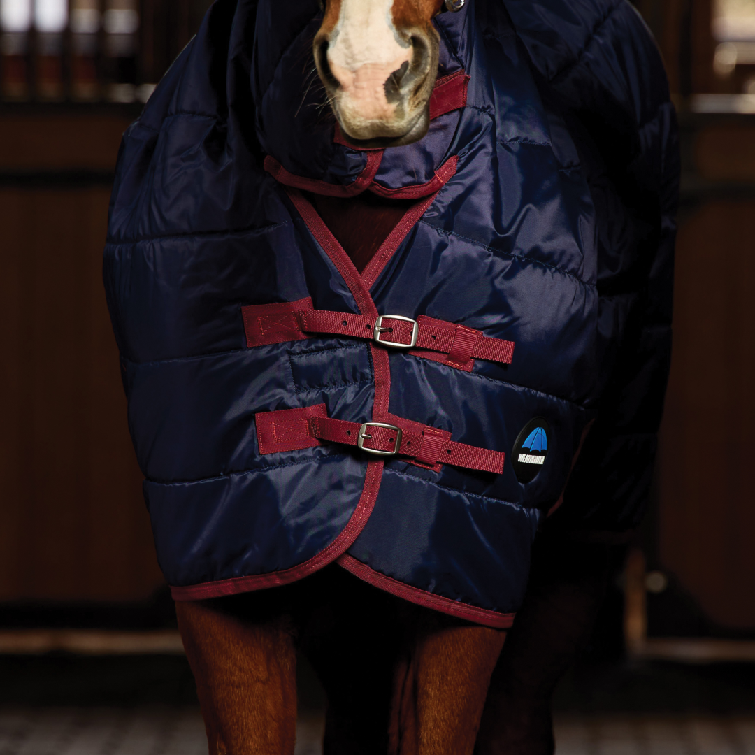 Weatherbeeta Comfitec 210D Channel Quilt 360G Combo Neck Stable #colour_navy-burgundy
