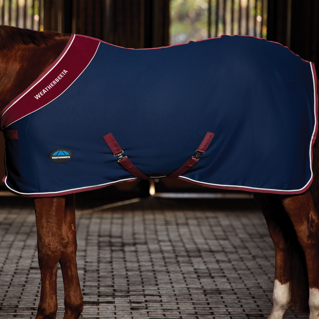 Weatherbeeta Opulence Show Sheet Standard Neck #colour_navy-burgundy