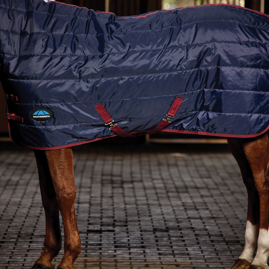 Weatherbeeta Comfitec 210D Channel Quilt 360G Combo Neck Stable #colour_navy-burgundy