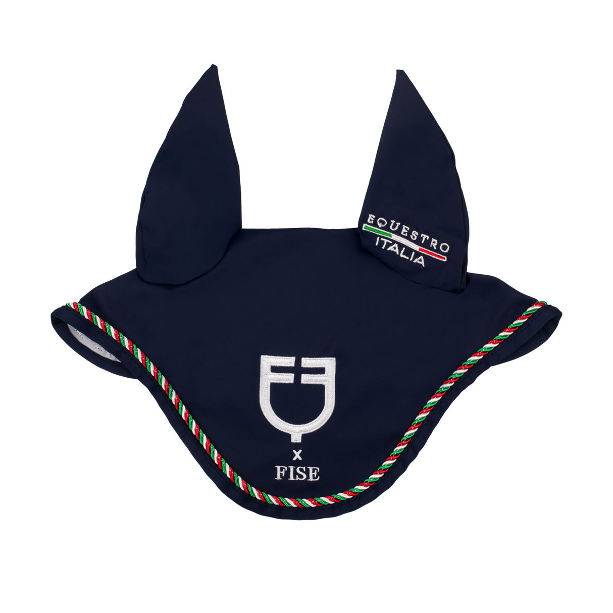 Equestro Fly Veil With Italian Flag Piping Equestro X Fise