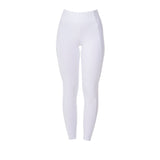 Equestro Women's Slim Fit Full Grip Leggings Equestro X Fise #colour_white