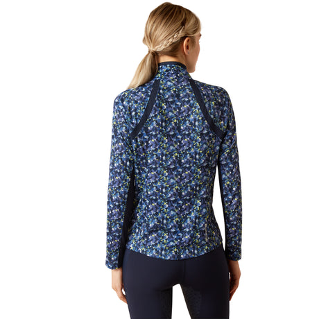 Ariat Women's Sunstopper 3.0 1/4 Zip Baselayer #colour_blue-scribble