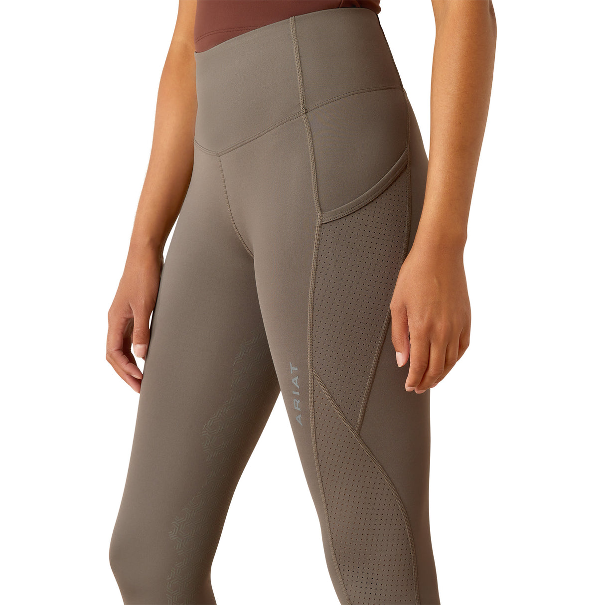 Ariat Women's Breathe Eos Half Grip Recycled Materials Tights #colour_plum-grey