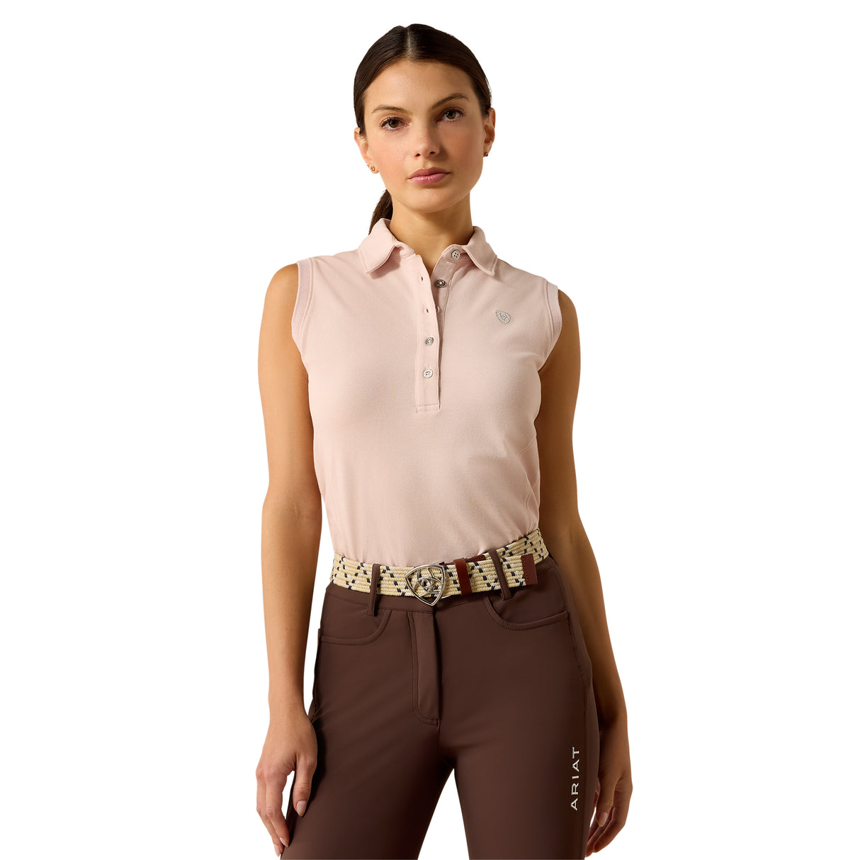 Ariat Women's Prix 3.0 Sleeveless Polo #colour_sepia-rose