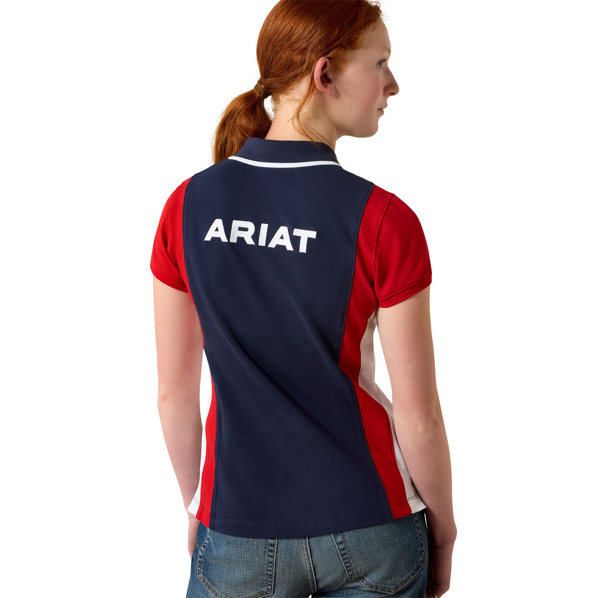 Ariat Youth Taryn Polo Shirt #colour_navy-red