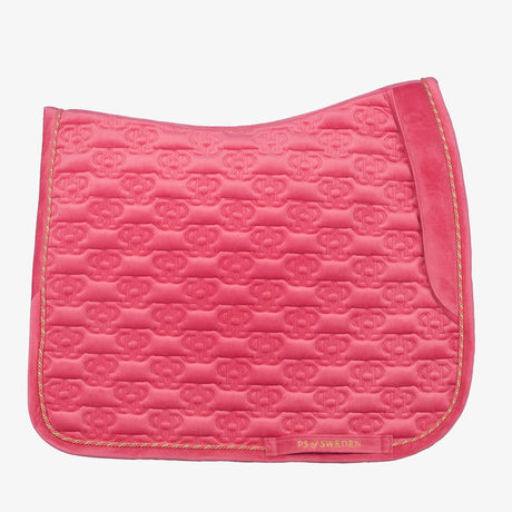 PS of Sweden Velvet Monogram Dressage Saddle Pad #colour_scarlet-pink