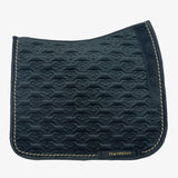 PS of Sweden Velvet Monogram Dressage Saddle Pad #colour_midnight-green