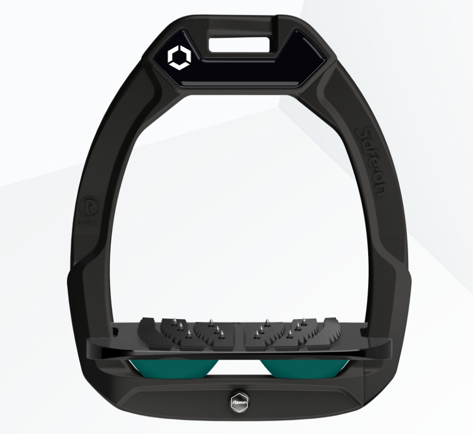 Flex-On Safe-On Inclined Ultra Grip Stirrups - Black/Black/Dark Green