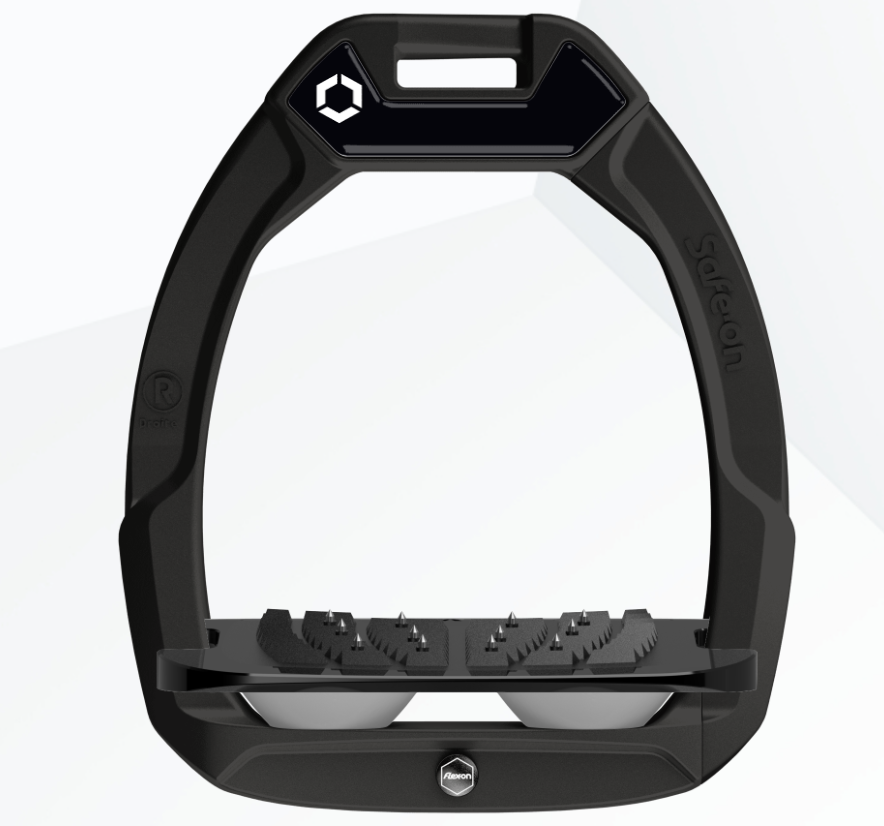 Flex-On Safe-On Inclined Ultra Grip Stirrups - Black/Black/Grey