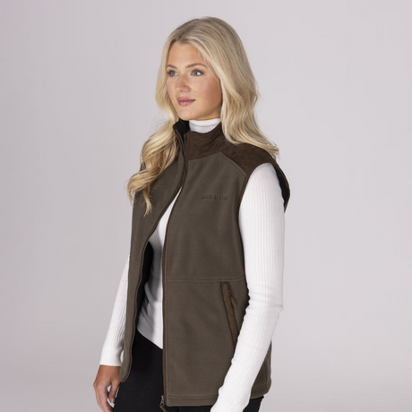 Shires Aubrion Heritage Unisex Fleece Gilet #colour_dark-olive