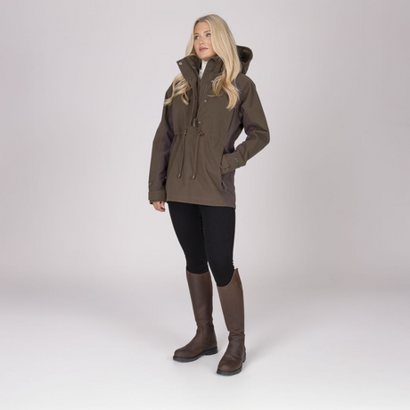 Shires Aubrion Heritage Unisex Quarter Zip Jacket #colour_dark-olive