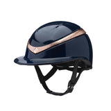 Charles Owen Halo Luxe Wide Peak Navy/Rose Gold Gloss Riding Hat