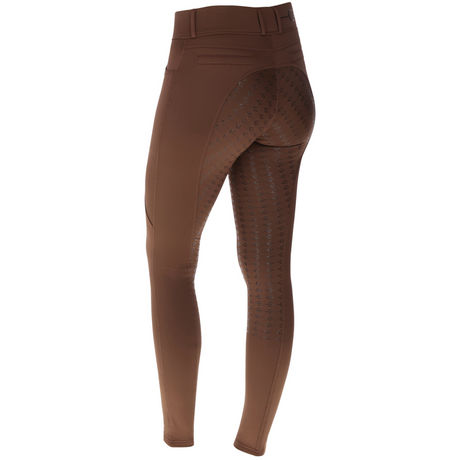 Covalliero Ladies Full Grip Riding Tights #colour_oak-brown