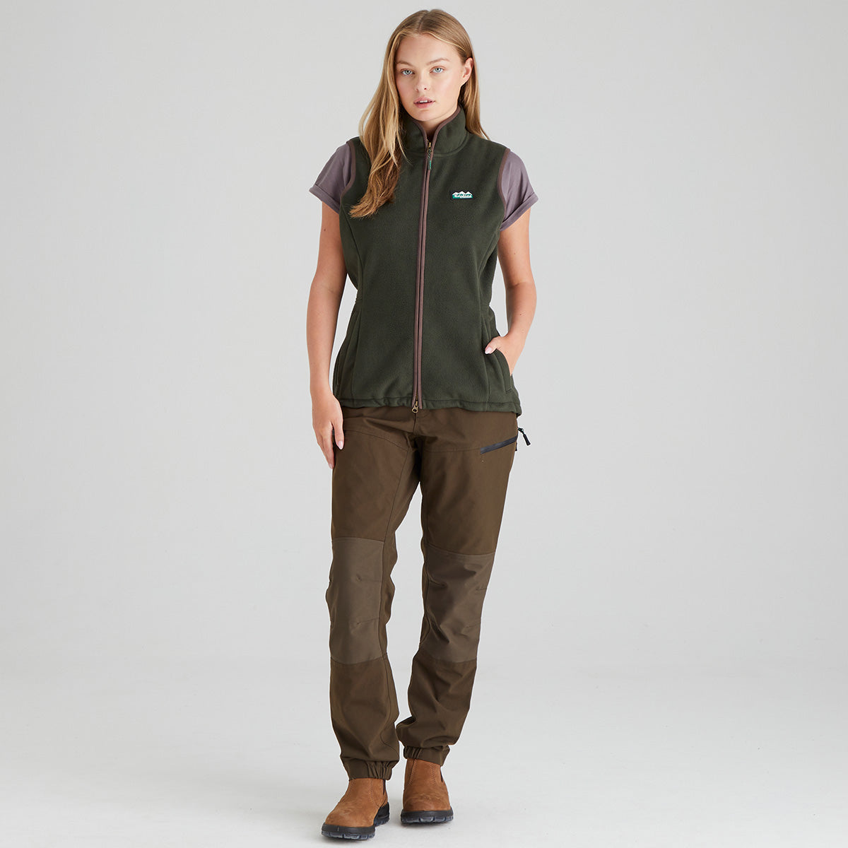Ridgeline Womens Kodiak Gilet #colour_deep-forest