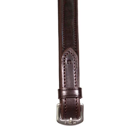 Henry James Xtreme Eventer Rubber Reins #colour_havana-brown