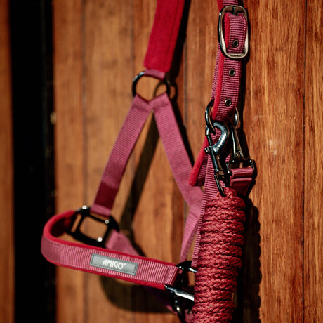 Horseware Ireland Amigo Headcollar & Leadrope Set #colour_mulberry