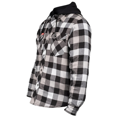 Hard Yakka Quilted Flannel Shacket #colour_grey