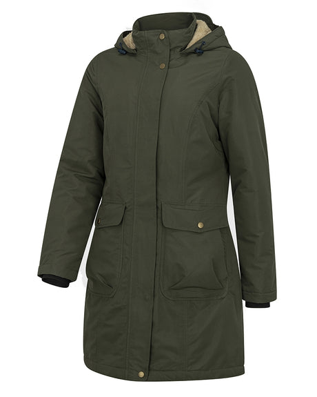 Hoggs of Fife Walker Ladies Long Coat #colour_green