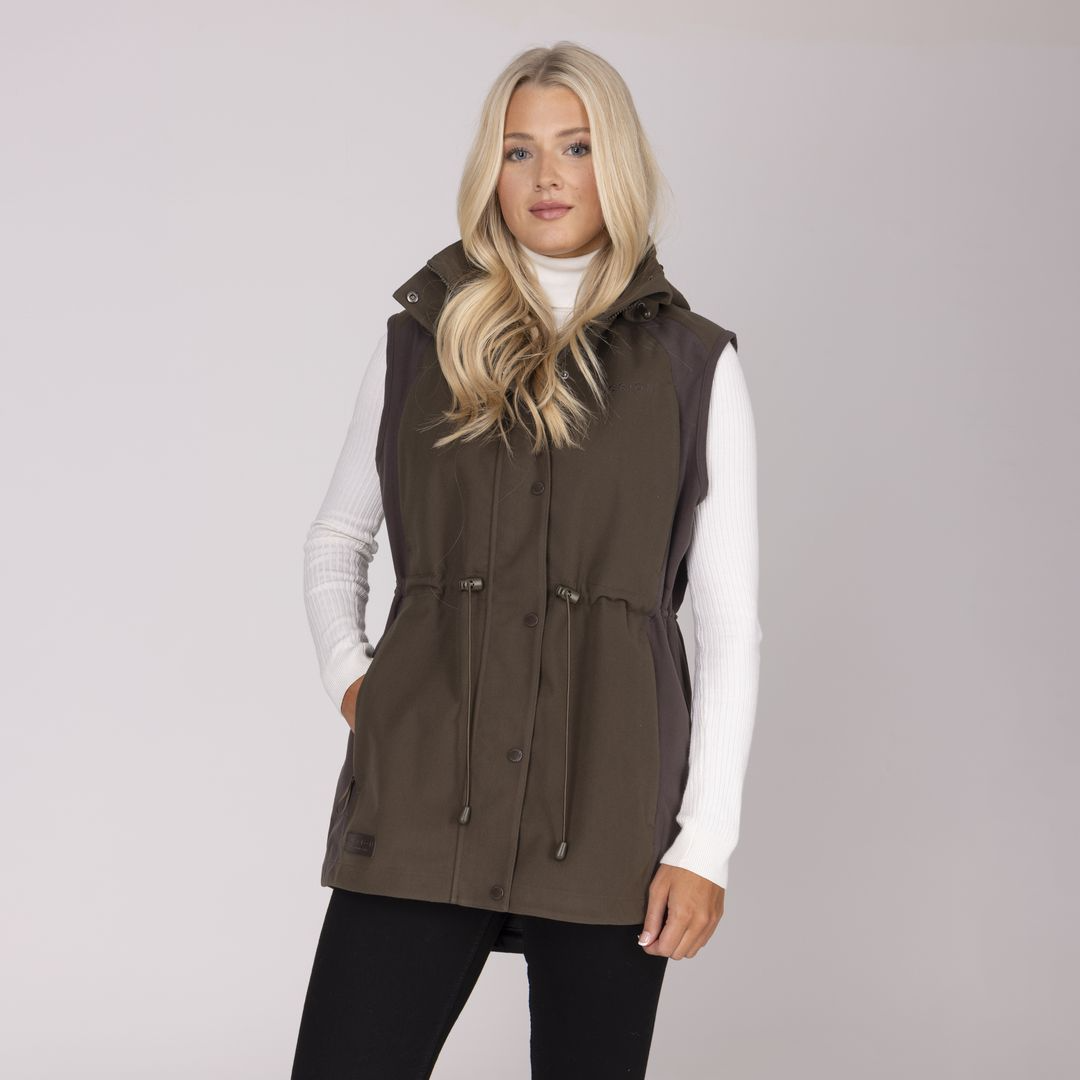Shires Aubrion Heritage Unisex Gilet #colour_dark-olive