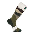 Ridgeline Merino Wool Full Length Socks #colour_olive-stripes