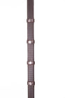 Henry James Smooth Eventer Hybrid Rubber Reins With Leather Stoppers #colour_havana-brown