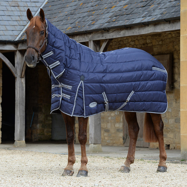 Weatherbeeta Comfitec PP Channel Quilt II Combo Neck Heavy #colour_dark-blue-grey-white