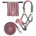 Licol et longe HKM avec mousqueton et frange anti-mouches