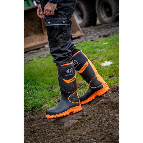 Buckbootz BBZ8000 High Visibility Neoprene/Rubber Safety Wellington Boot