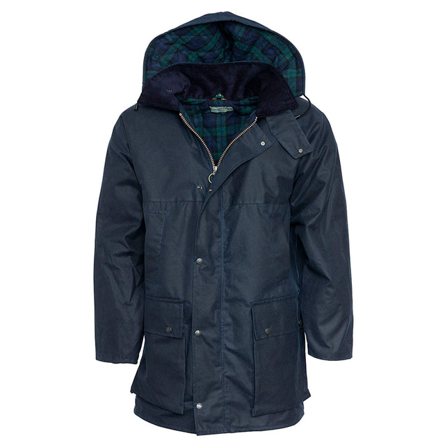 Hoggs of Fife Men's Padded Wax Jacket #colour_navy