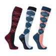 Hy Equestrian Novelty Printed Socks #colour_grey-navy-blue-fig