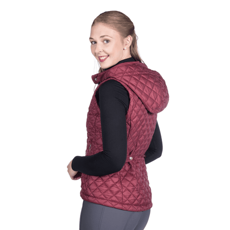 HKM Stella Quilted Vest #colour_wine-red